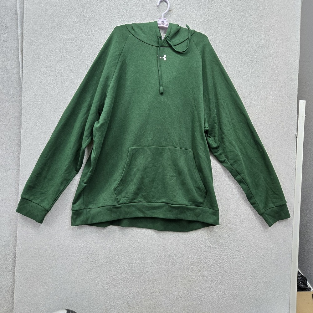 Under Armour Men Hoodie 4XL‎ Green Embroidered Fleece Logo Activewear Hooded